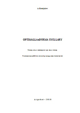 Optimallaşdyrma usullary